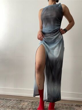 Pull&Bear Two-Tone Blue Gray Dress